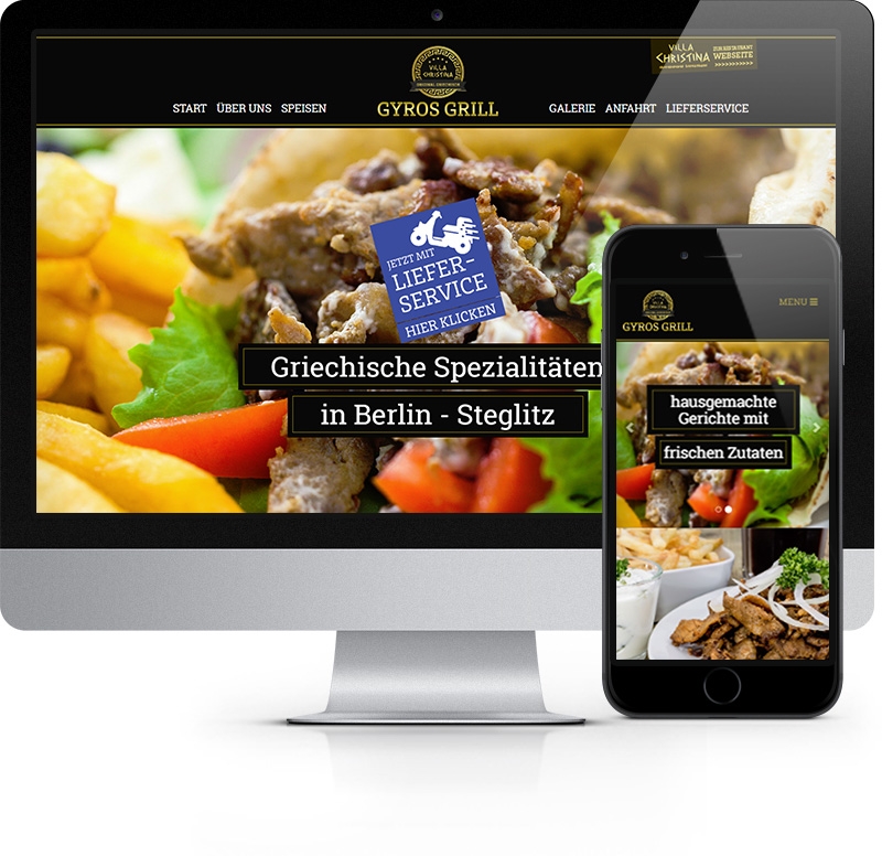 Webdesign-Referenz Gyros Grill Villa Christina