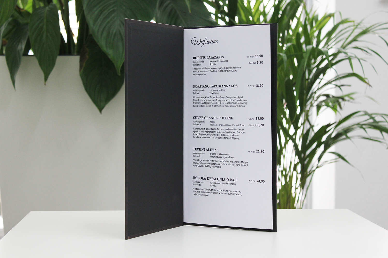 Speisekarte für Restaurant – Beispiel 4 aus der Hauptstadt-Medien-Manufaktur